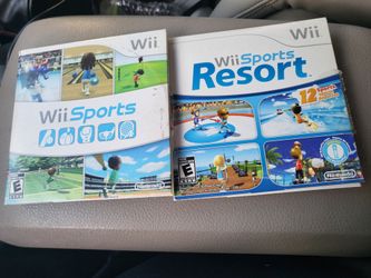 Two Nintendo Wii games Wii Sports Resort and Wii Sports multiple games on both discs