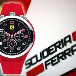 Ferrari Chronograph Watch With Red Band