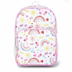 Brand New (set of 4) girls Rainbow and Butterfly 17” back pack
