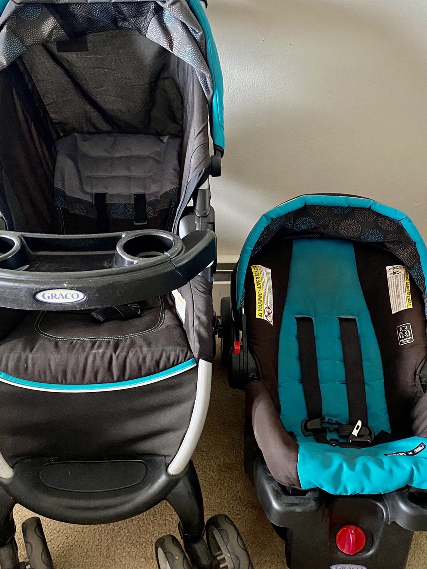 Graco FastAction Fold Click Connect Travel System, Car Seat Stroller Combo