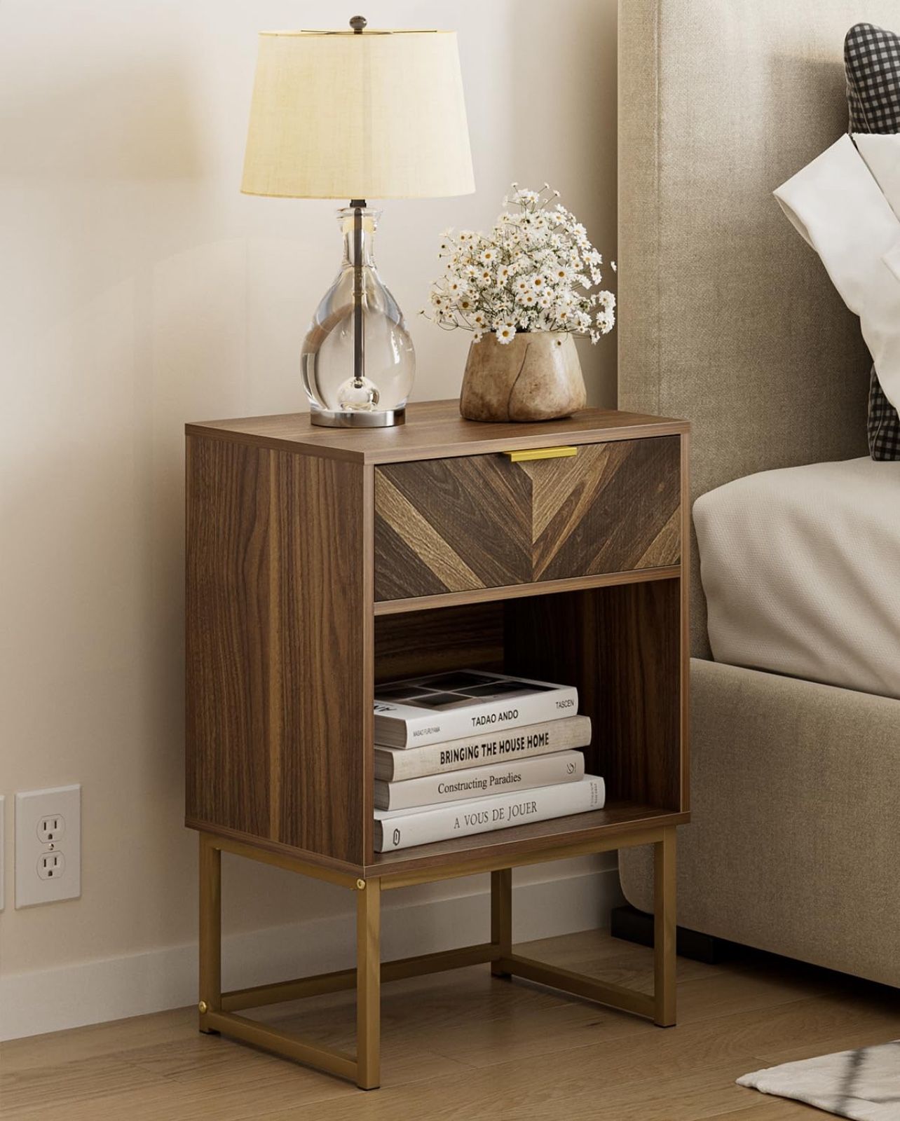 Nightstand,Modern Night Stand Boho H(12)