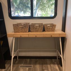 MCM Mid Century Desk Wooden Bamboo