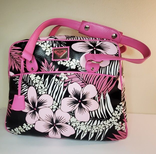 Roxy Pink Floral Travel/ Gym Tote Bag