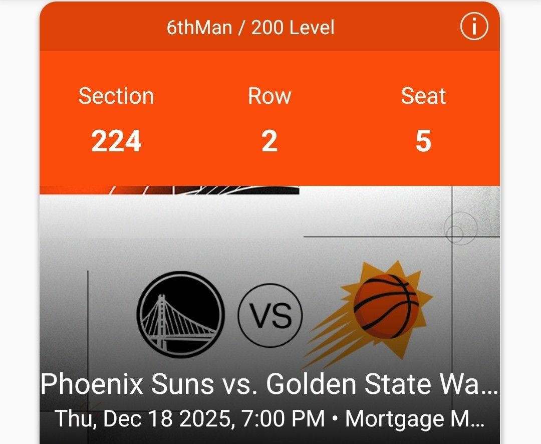 SUNS VS WARRIORS (SIXTHMAN ACCESS)