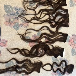 Light brown Clip on hair extensions