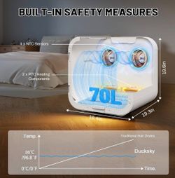 70L Automatic Pet Hair Dryer Box for Cats & Small Dogs – 360° Drying, 5 Modes, 4 Speeds