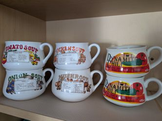 Set of 6 Ceramic Recipe Soup Mugs