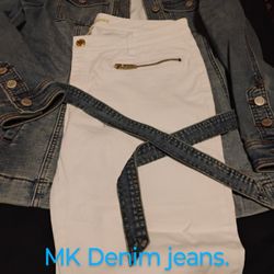 MK white Legging Jeans with Zipper