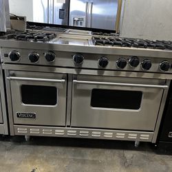 Viking 48”wide Gas Range Stove With Griddle In Stainless Steel