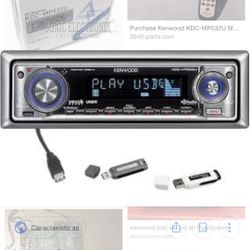 🔥 New In Box Classic Kenwood detachable face cd player with USB connection and remote. New 🔥