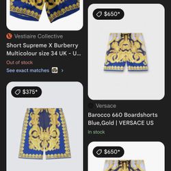 Barocco 660 Boardshorts Blue, Gold | VERSACE Sz 52 Asking $50