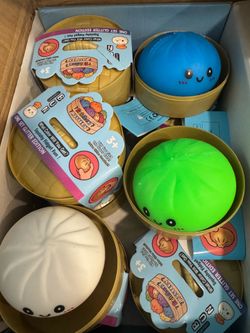 12pcs flour pcs Squishy crazy fun dumplings large same face assorted colors