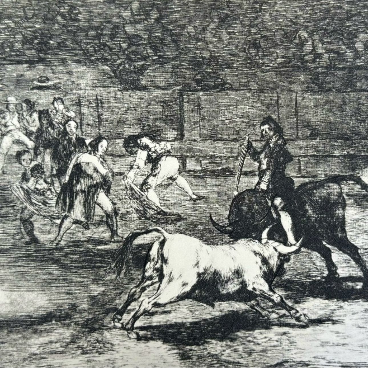MARIANO CEBALLOS, MADRID BULLRING Original Vintage Fine Art GOYA Spain Print 1960’s Printed Antique Collectible Spanish Bull Bullfighting Historic Fi
