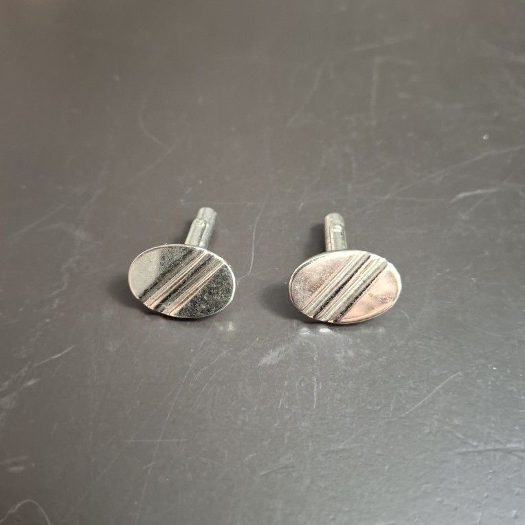 Vintage Silvertone Arched Oval Cufflinks 