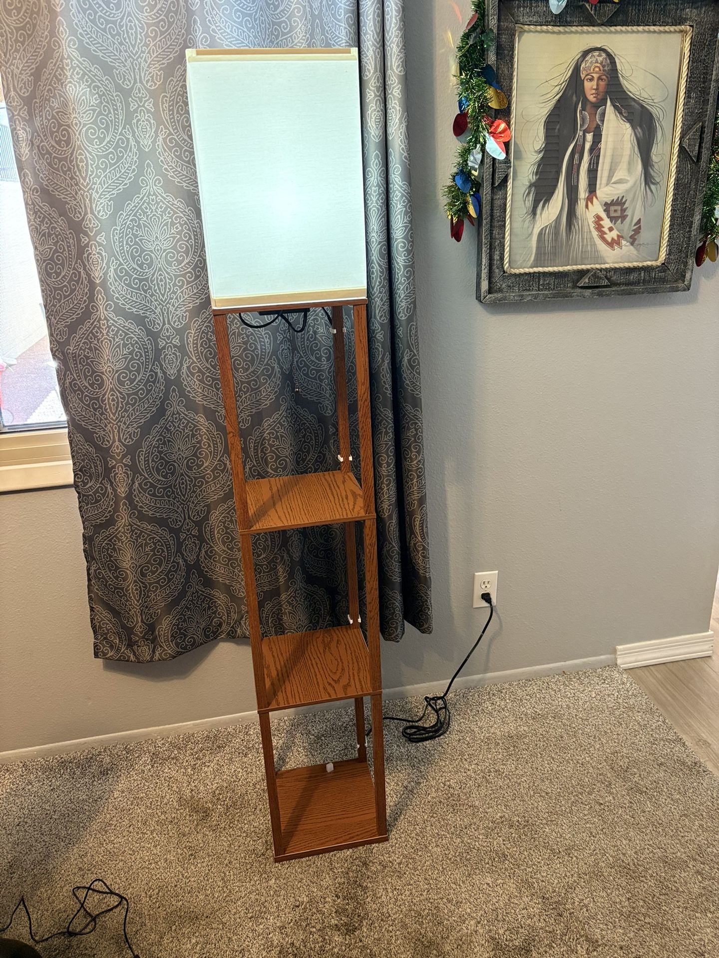 New Modern Floor Lamp, W Shelves