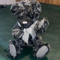 Incredible Petables 16” Dark Grey Teddy Bear With Movable Arms And Legs Rare Vintage