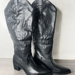 Pasuot Western Cowboy Boots for Women - Knee High Wide Calf 