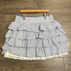 Hollister, Skirt, Blue Stripes, Medium 