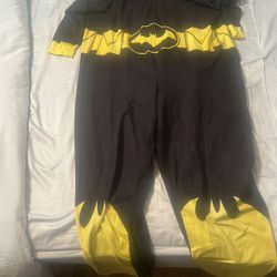 Batgirl Costume One Piece Zip Up Womens Size XL Dress Up