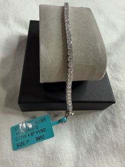 Sterling Silver Moissanite Tennis Braclet