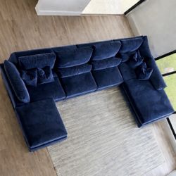 🛋️ Luxury Custom Velvet Sectional Sofa – Dual Chaise (Laguna Beach Designer Piece)