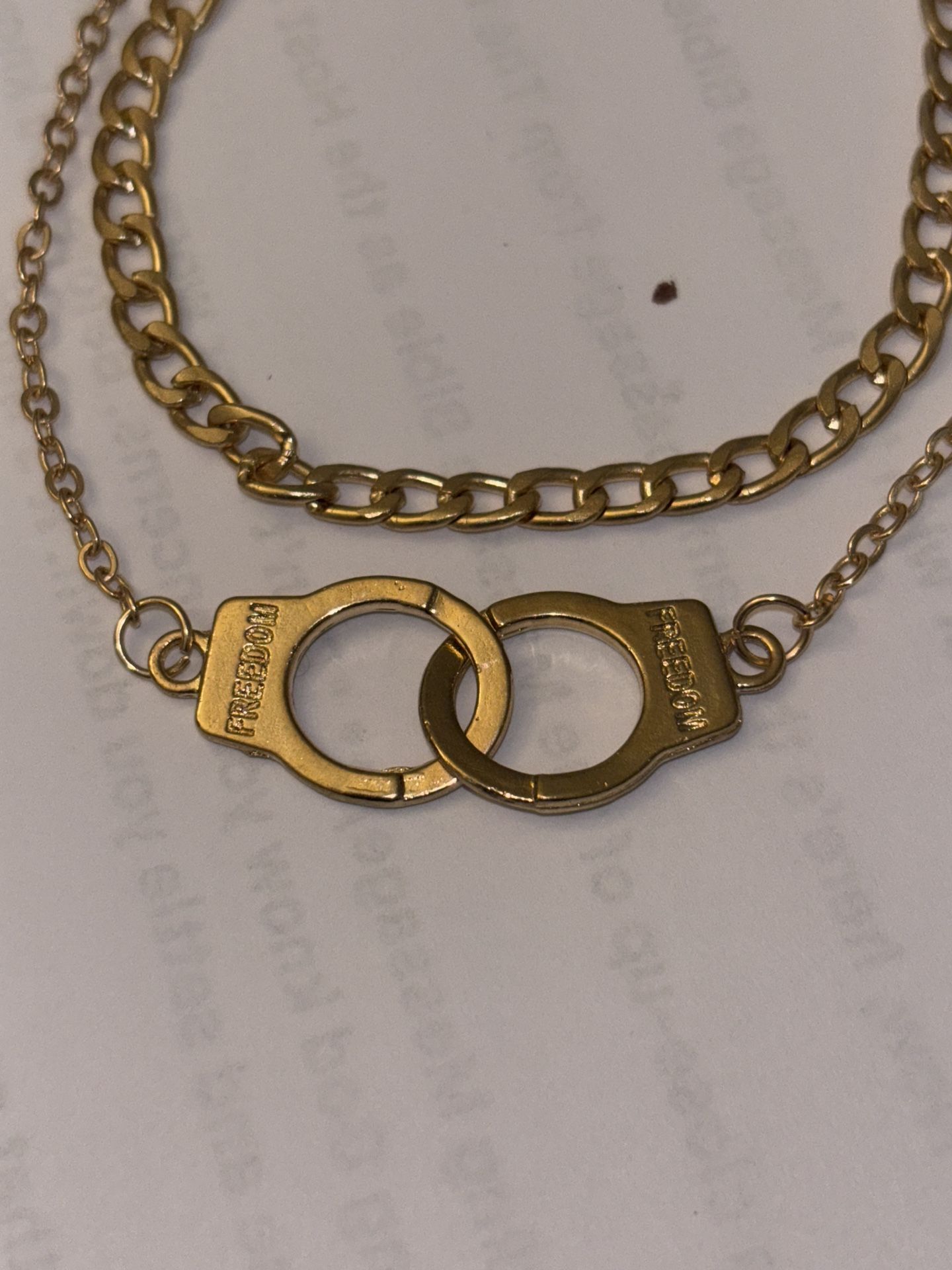 Freedom, Handcuff Double Bracelet Or Double Anklet