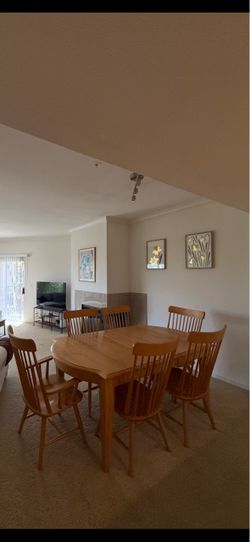 6 Seater Wooden table with option to extend with 6 chairs