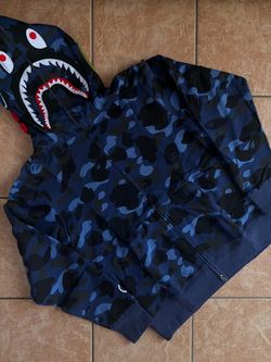 BAPE Shark Full-Zip Hoodie Blue Camo