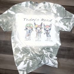 “TODAY’S MOOD” Custom  Bleached Unisex Shirt Sz Medium (HAVE OTHERS)