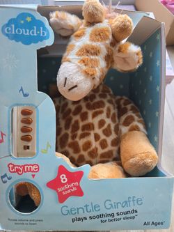 Cloud b Gentle Giraffe Plush Sound Machine – 8 Soothing Sounds – Baby Sleep Aid