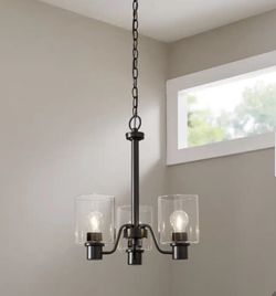 Castllefold- 3 Light Satin Bronze Chandelier