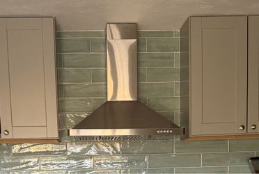 30” stainless range hood with chimney