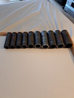 Snap on. Impact sockets, half inch drive, average shape
