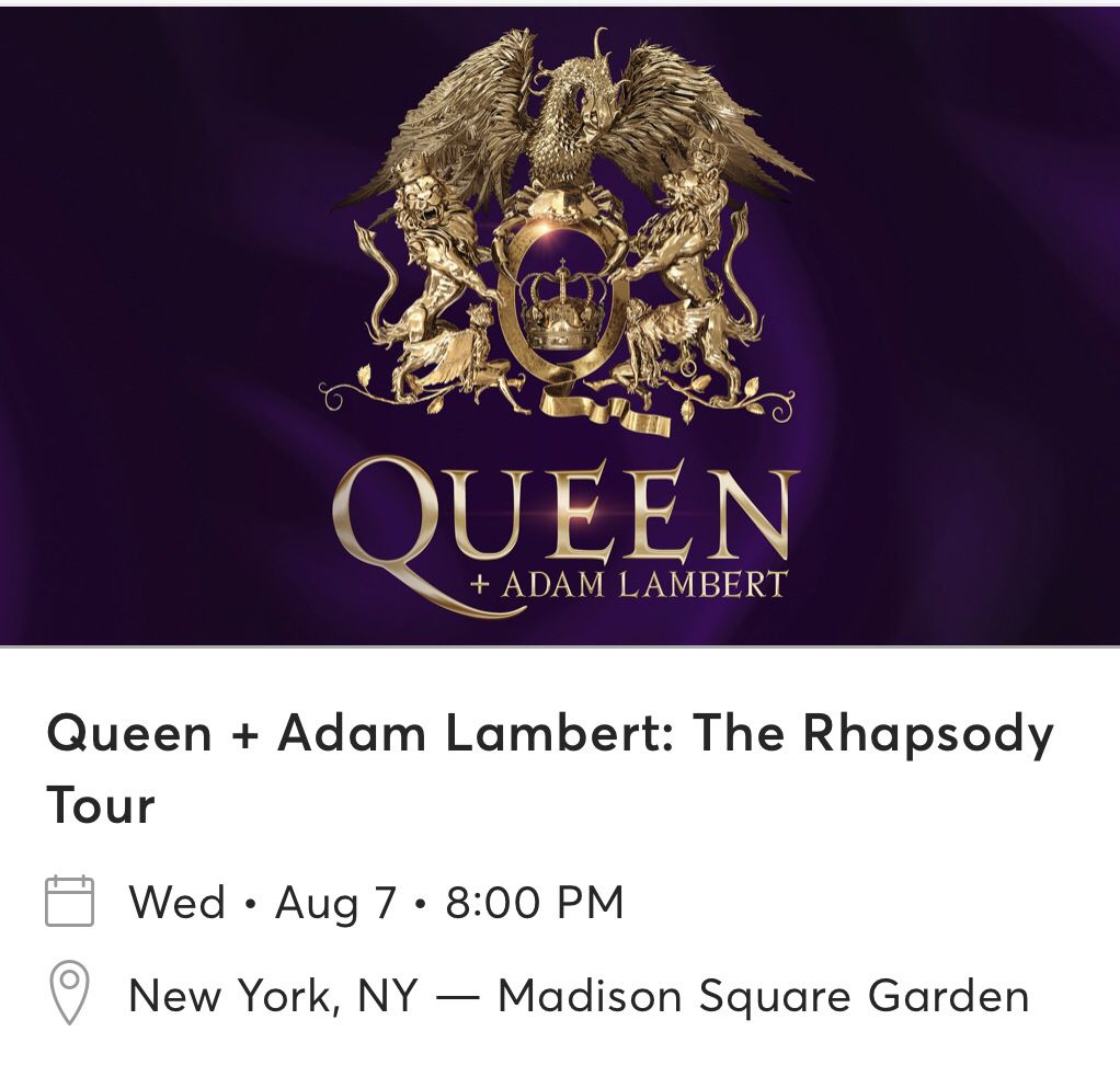2 tickets to see Queen