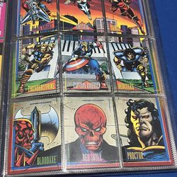 9 Card Marvel Set  Captain America, Red Skull, Deathstroke And More