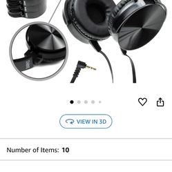 Classroom Headphones (10 Pack): On-Ear Premium Student Bulk Headphones: Perfect for Kids, Grades K-12, Schools & for Class Sets (Great Value, Durable,