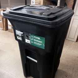 Garbage can 64 gallon black garbage can with wheels and lid, New