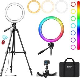 10'' Ring Light with 55'' Extendable Tripod Stand & Phone Holder