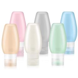 Travel Bottles TSA Approved, Uerstar 3oz Leak Proof BPA Free Silicone Cosmetic Travel Size Toiletry Containers for Shampoo Lotion Soap (6 Pack)