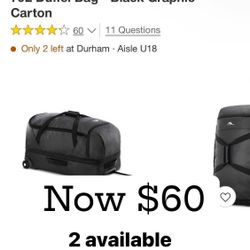 High Sierra Wheeled Drop Bottom 70L Duffel Bag - Black Graphic Carton