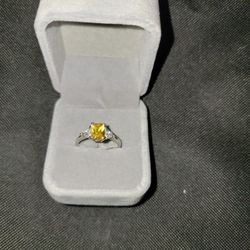 Silver Citrine Ring