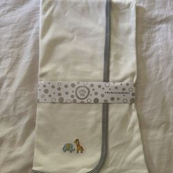 Little Me White baby boy blanket