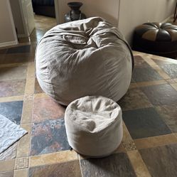 Lovesac City Sac And Ottoman Like New