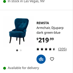 IKEA Navy Blue Accent Chair – Upholstered – Modern