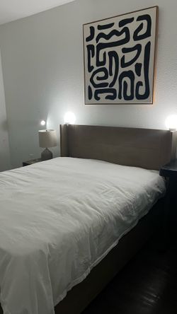 Modern Wood Wingback Headboard Bead frame