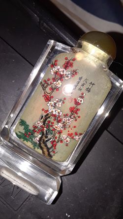 Vintage Asian reverse painted snuff bottle.