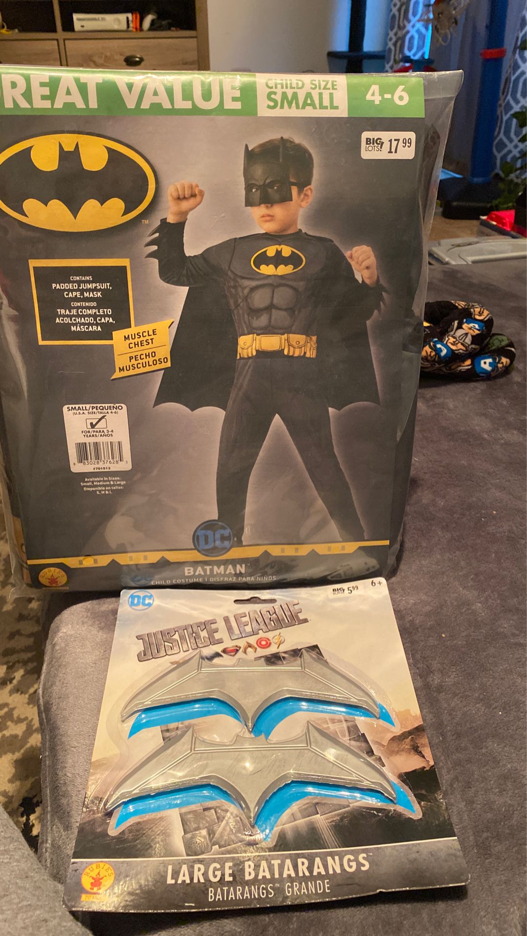 Batman costume and large batarangs
