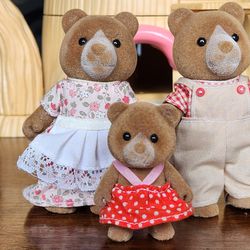 Vintage Sylvanian Families Brown Bear Family (Calico Critters)