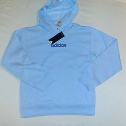 Adidas Boys Youth Lt Blue Sweater Hoodie Top- Medium 
