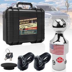 60639, Puck System Gooseneck Hitch Ball Kit – 38000LBS, Upgraded 3-Steel-Ball Base, 2-5/16" Ball, Anti-Theft Locks & Safety Chain Anchors, Fit F250/F3